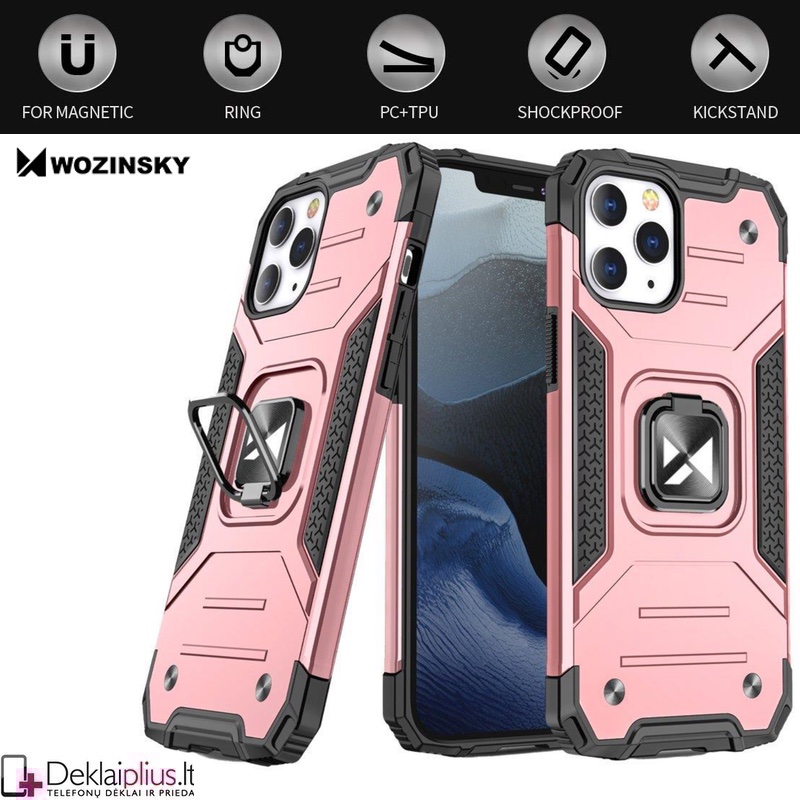 Wozinsky smūgiams atsparus dėklas su žiedu - rausvas (telefonui Apple Iphone 13 Mini) Wozinsky smūgiams atsparus dėklas su žiedu - rausvas (telefonui Apple Iphone 13 Mini)